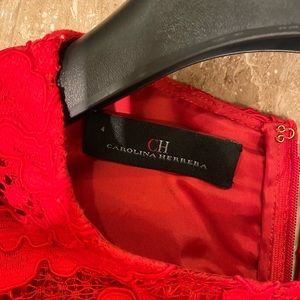Carolina Herrera cocktail red lace dress